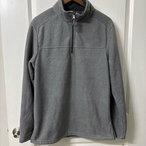 London Fog Gray 1/4 zip fleece shirt size Medium